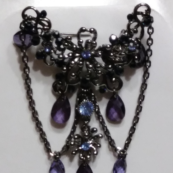 BELLAYOU Jewelry - VINTAGE PIN BROOCH/ BLACK CRYSTAL
